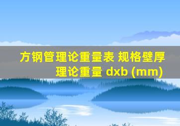 方钢管理论重量表 规格壁厚理论重量 dxb (mm)